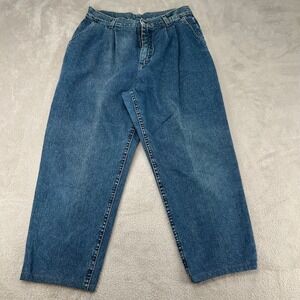 VTG 90s Lee Pleated Jeans Womens 30‎ Blue Denim Tapered Leg High Rise Streetwear